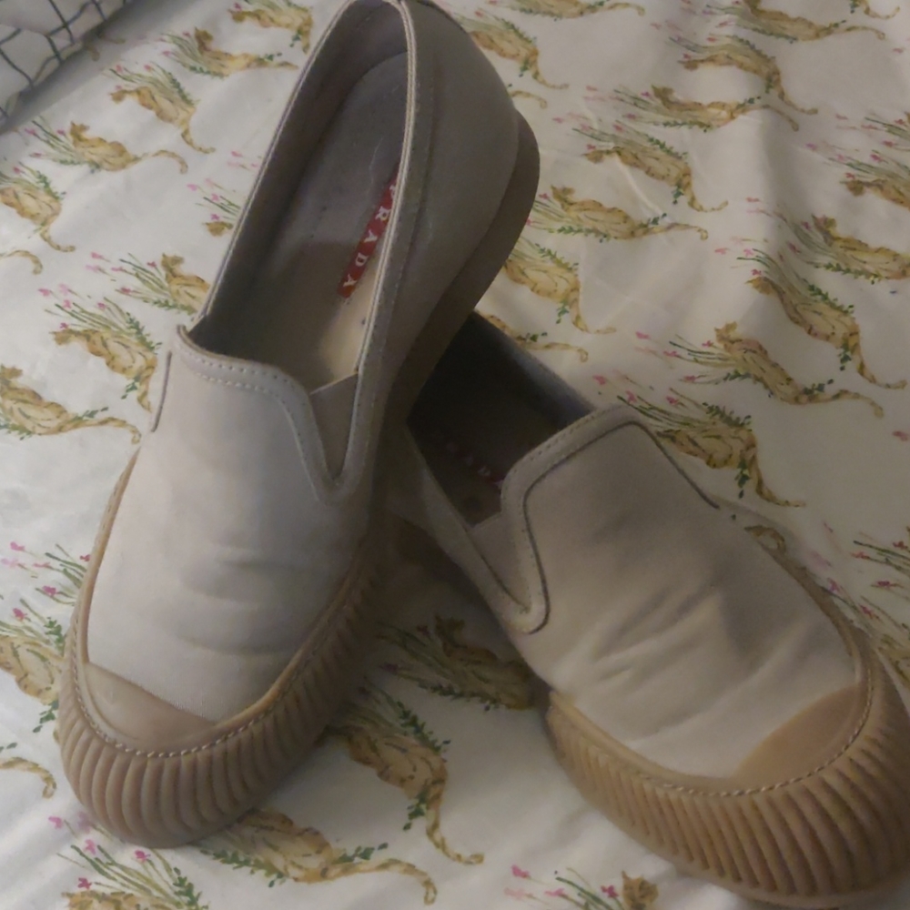 PRADA canvas and rubber slip on shoes size 36.5